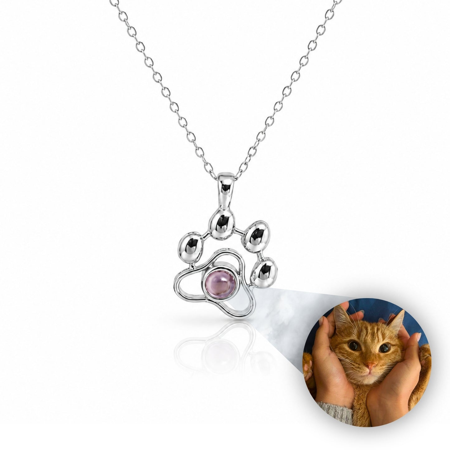 Gemify® Paw necklace + keychain Silver / Necklace Custom Picture Paw Necklace & Keychain