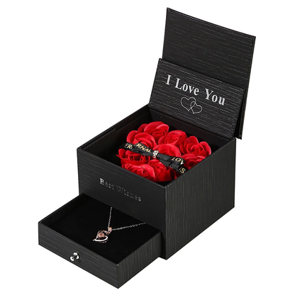 Gemify® Rose cover flap box Black / Cover Style Eternal Rose Jewelry Packaging Gift Box