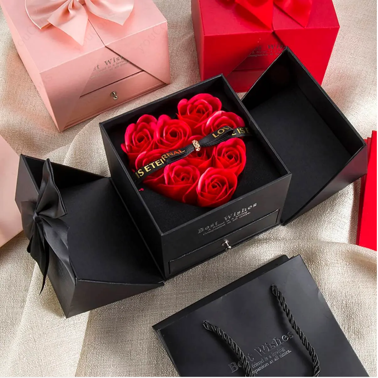 Gemify® Rose cover flap box Eternal Rose Jewelry Packaging Gift Box